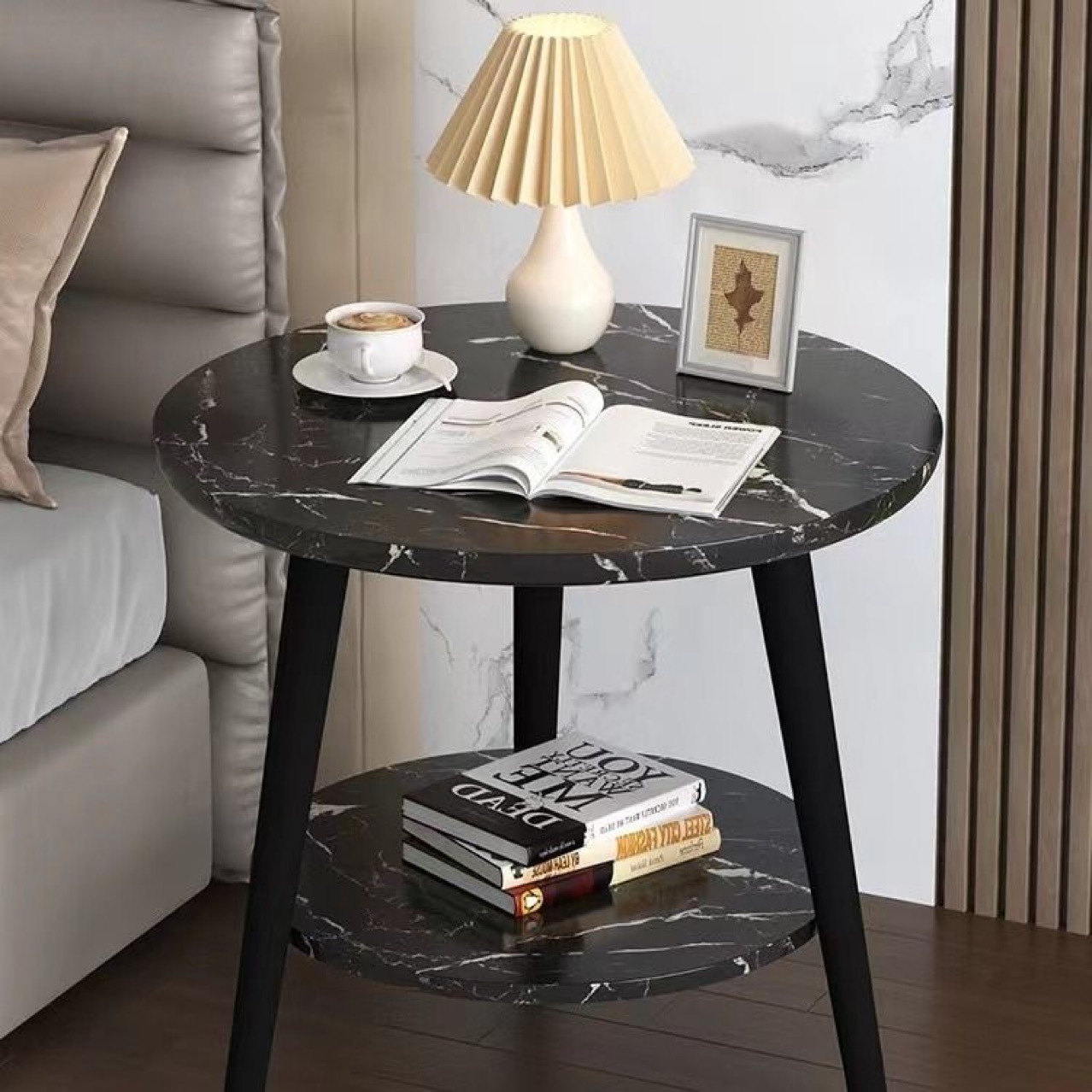 B614 Home living room small round table light luxury small apartment bedroom bedside balcony simple table