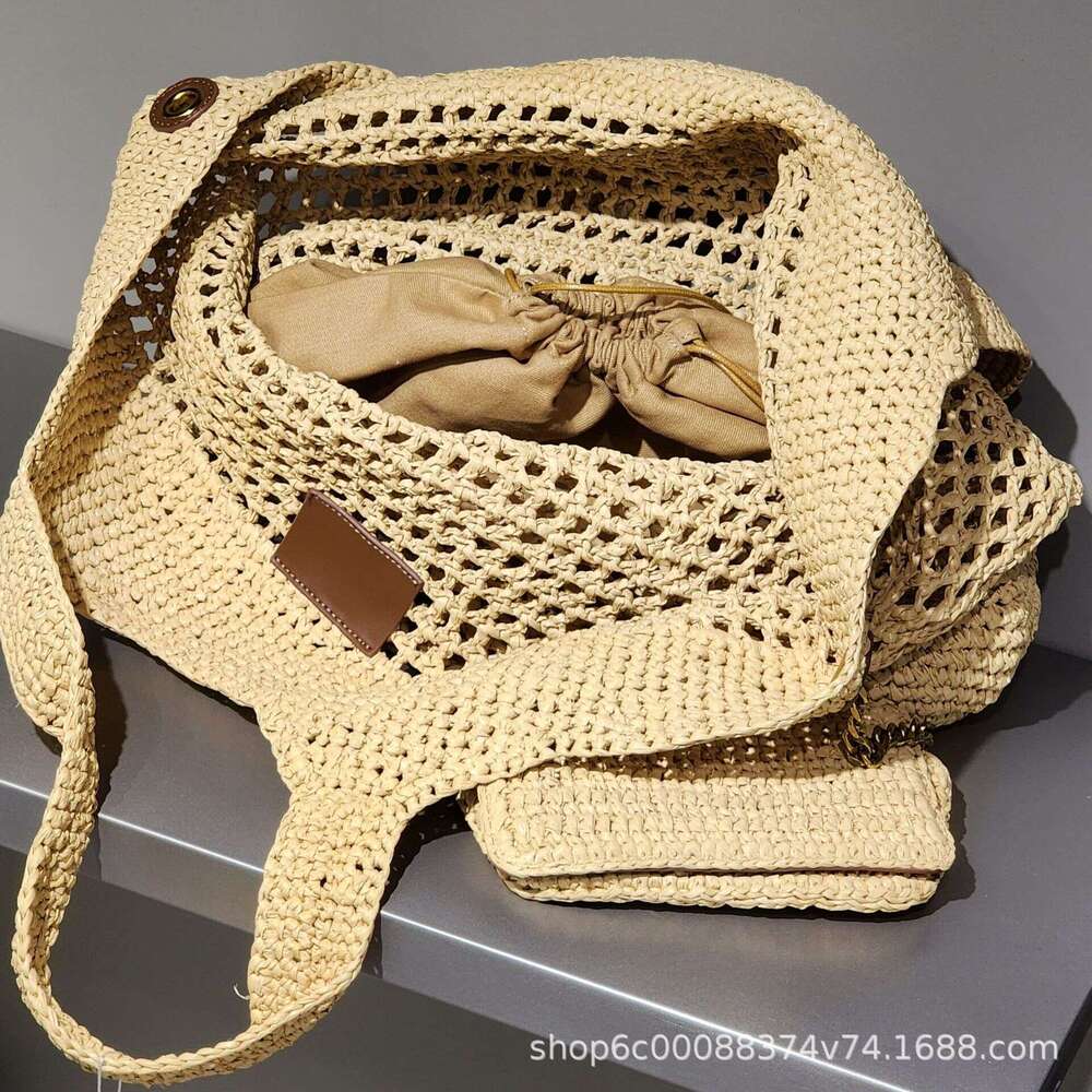 2024 Summer New Raffia Woven Handbag Large Capacity Tote Casual Shoulder Beach Bag for Women