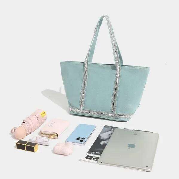 Cross-Border Canva New Casual Versatile Student Women's Simple Shoulder Bag Polyester Lining Zipper Opening