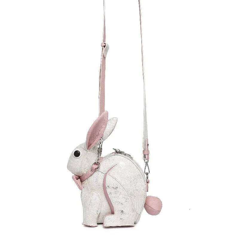 Fashionable And Personalized Design, Bunny Shaped Three-Dimensional Handbag, Cute Splicing, Single Shoulder Diagonal Cross Bag