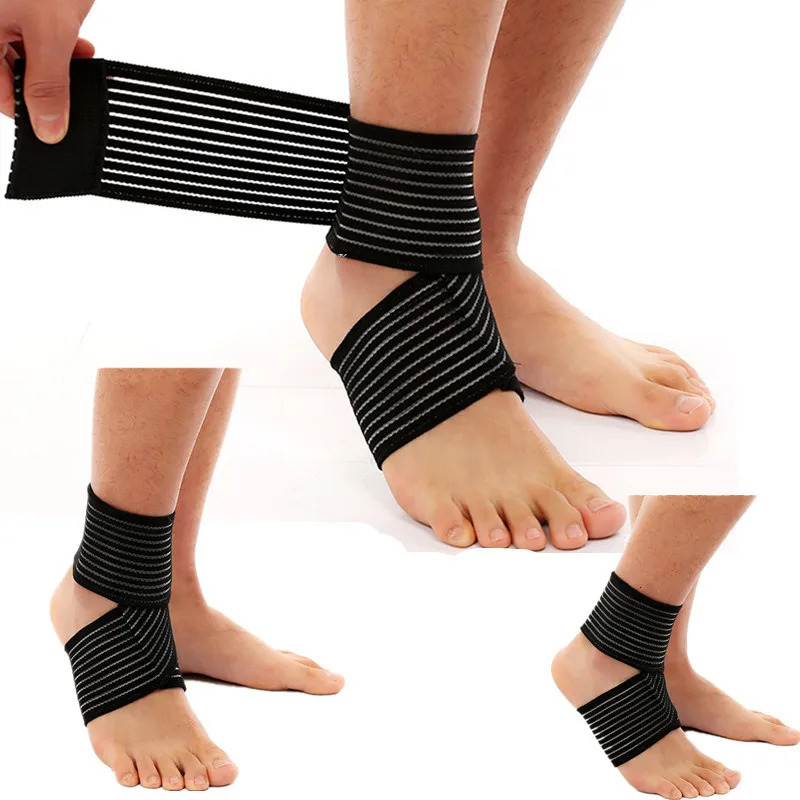 Pressurized Bandage Ankle Support Brace Protector Foot Strap Elastic Belt Fitness Sports Gym Badminton Accessories 250530