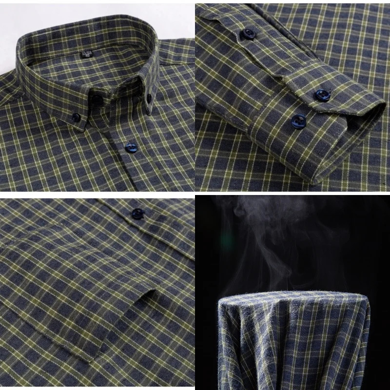 100Pure Cotton Mens Shirt Long Sleeve Classic Versatile Soft Breathable Casual Fashion Business Social S7XL 250528Z