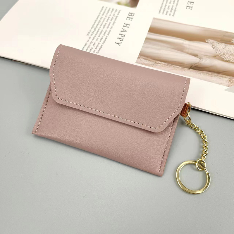 Cross border thin buckle simple women s coin wallet bank card clip coin fashion wallet fashion designer fashionable women s handbag wallet