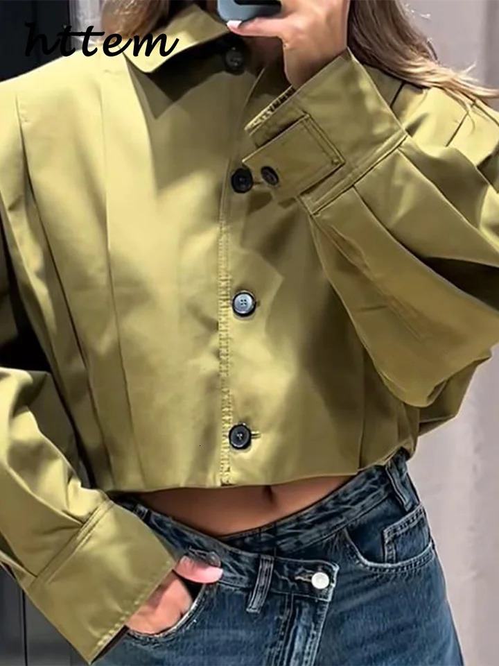 Street Womens Short Trench Coats Loose Lapel Single Breasted Long Sleeve Pleated Female Coat Spring Autumn Lady Outwear 250527