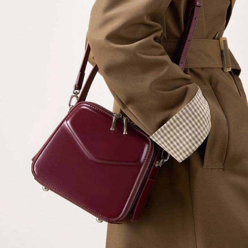 Designer Luxury Genuine Leather Women's 2025 New Designer Women Handbags Double Zipper Box Type Shoulder Bag Female Crossbody Bags