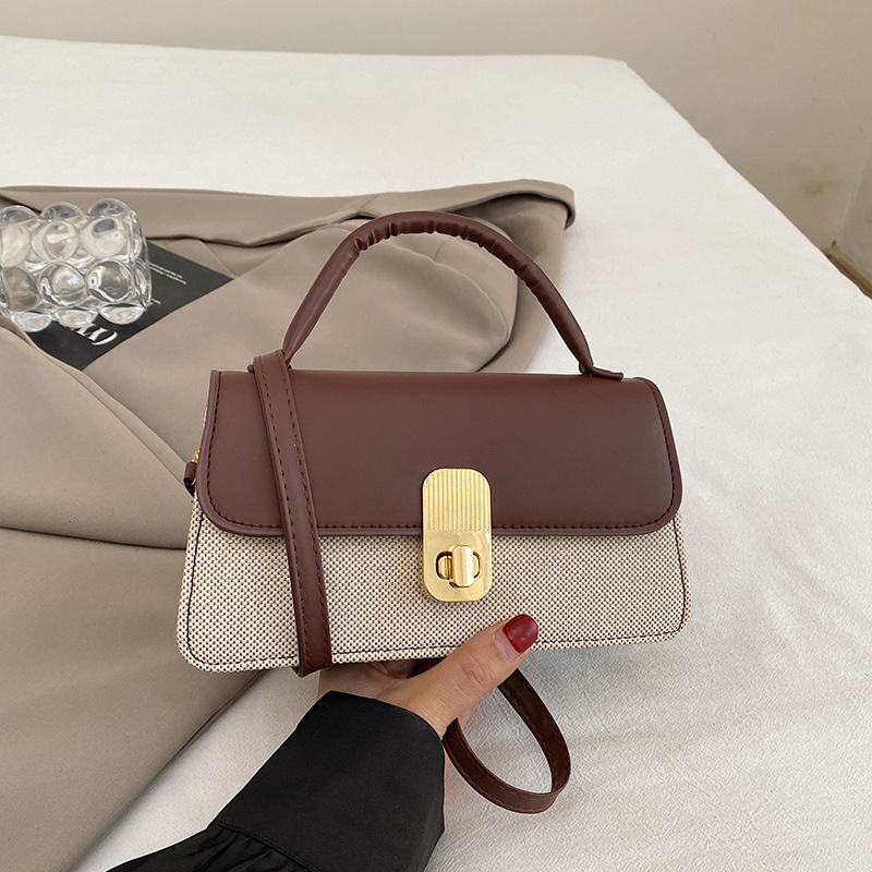 Trendy And Stylish Women's Bag 2025 New Commuter Shopping Bag Fashion Versatile Crossbody Color Block Free Shipping Designer Underarm Small Squar