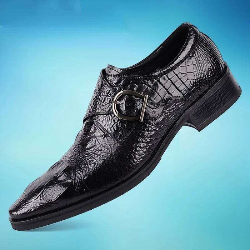 New Oversized Formal Leather Buckle Sneakers Comfortable Wearable Dress Men Casual Shoes