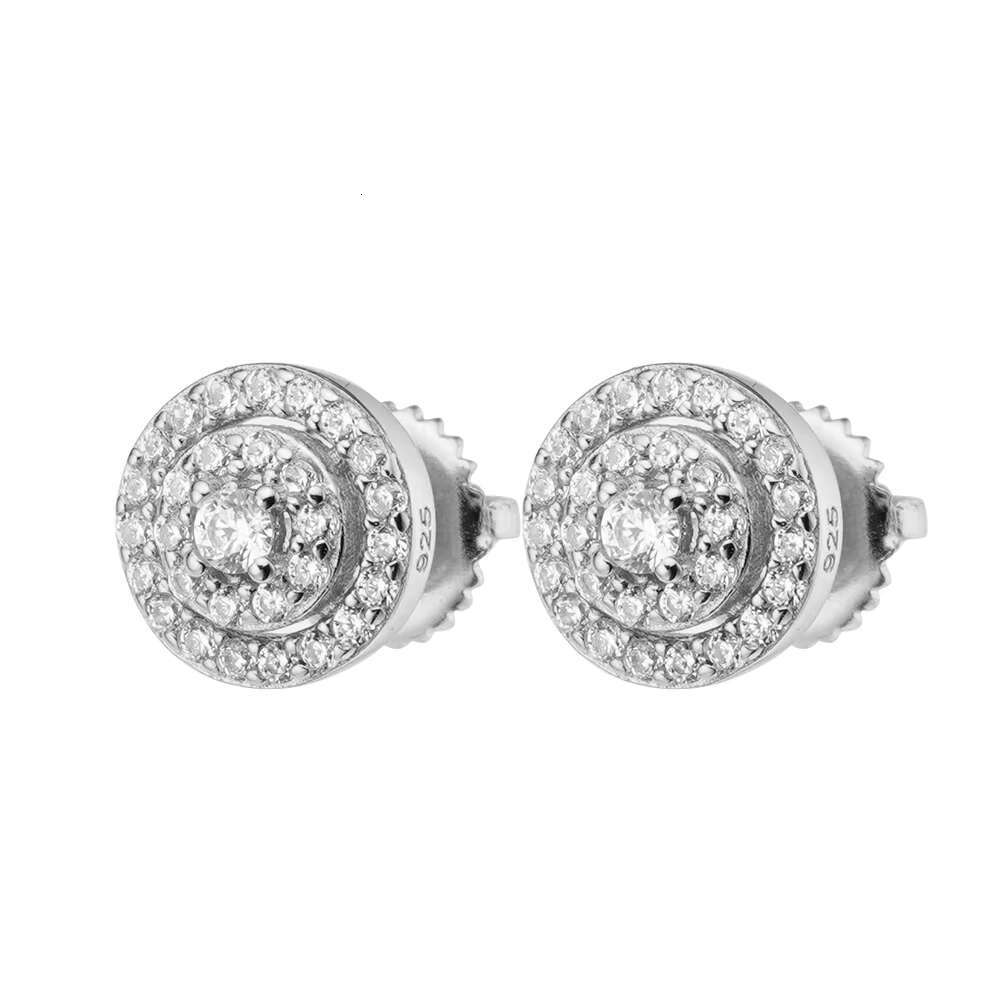 2025 New Minimalist 925 Sterling Silver 18K Gold Plated Hypoallergenic Iced Out Zircon Moissanite Stud Earrings