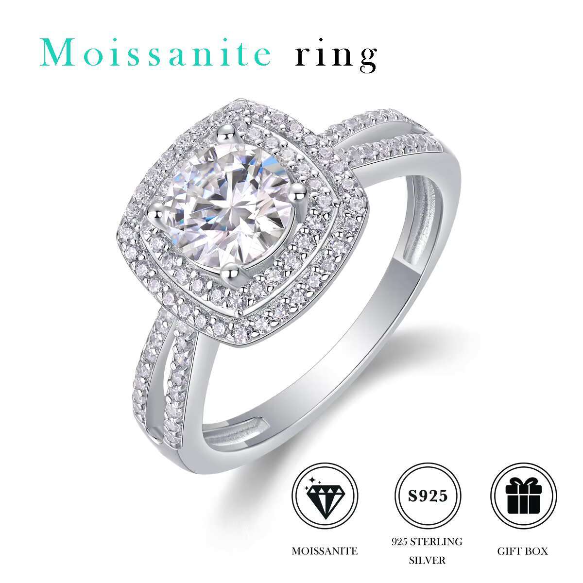 Jewelry Valentines Day Gift 2024 Jewelry Fashion 1 Ct Moissanite Ring 925 Sterling Silver Moissanite Jewelry R231113332-65