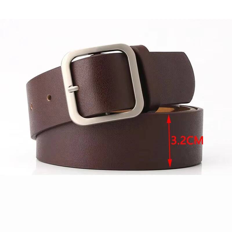 Trousers Pu Leather for Women's Dress and Jeans Designer Women Simple Black Belt Female Strap DT171