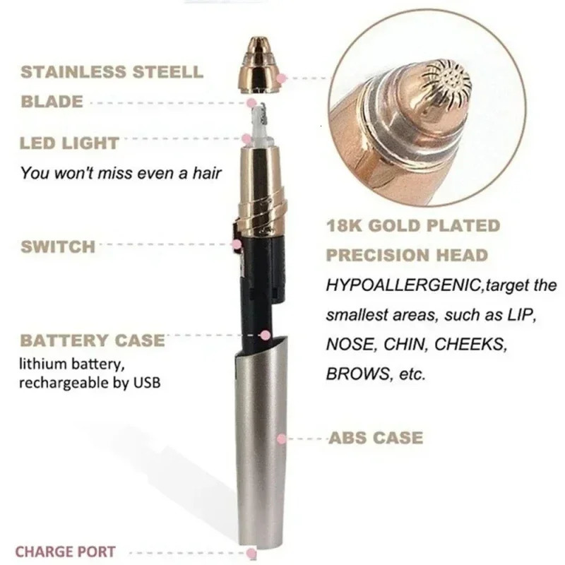 Electric Face Eyebrow Trimmer Eye Brow Shaper Pencil Hair Remover For Women Makeup Painless Automatic Shavers Depilator 250516