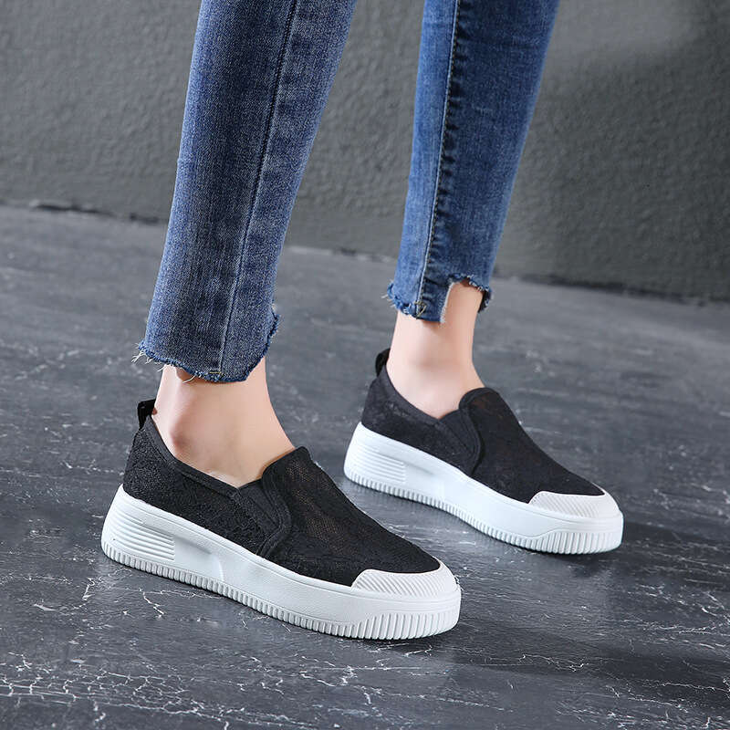 New Plus Size Women's Small Fragrance Style Fisherman Summer Mesh Slip-On Lazy Flat Pregnant Women Shoes