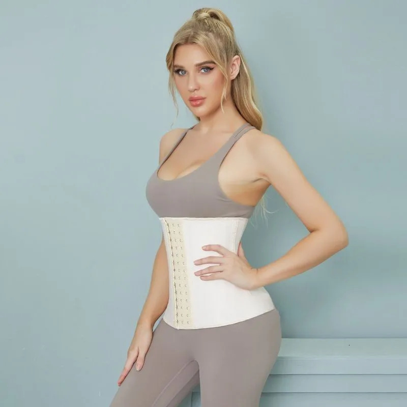 25 Steel Bones Latex Waist Trainer Hook And Eye Corset Fajas Belt Cincher Underbust Korset 250523