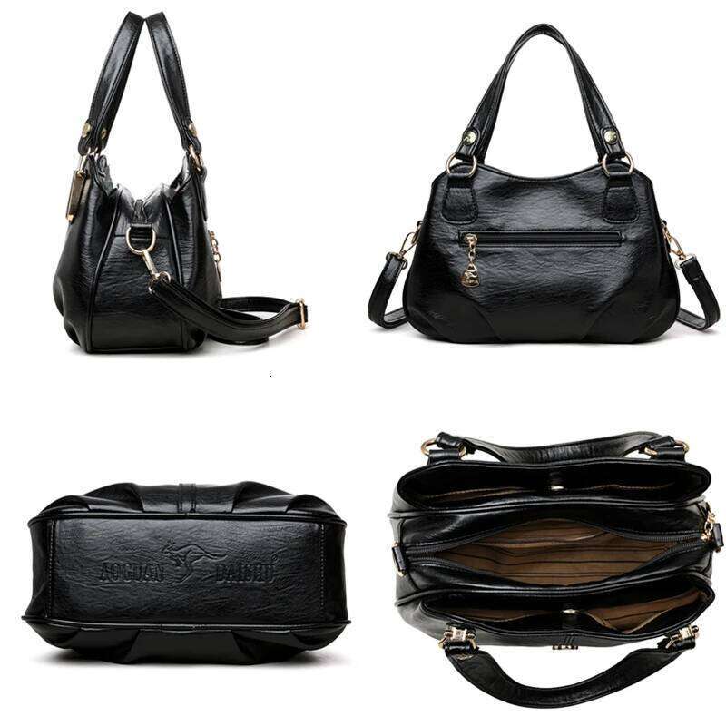 High Quality Soft Leather Shoulder Crossbody Bag For Women Large Capacity Handbag Designer Female Messenger Tote