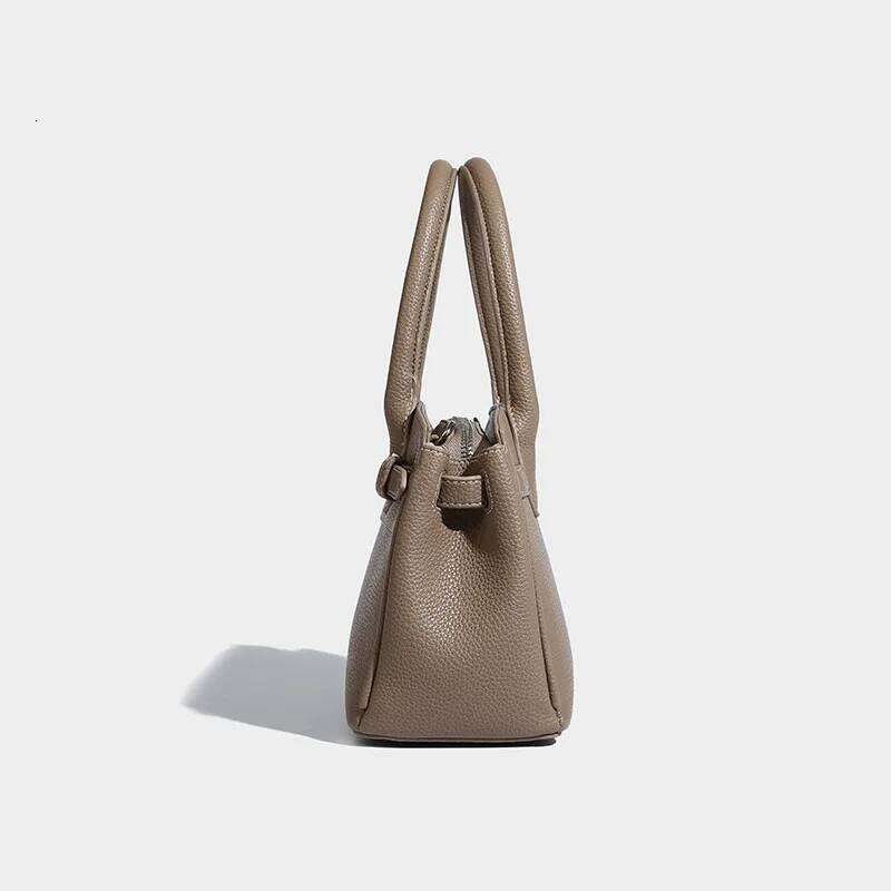 FIRMRANCH Textured Commuting Solid Color Classic Horizontal Square Buckle Handbag Simple Women's Diagonal Cross Bag OL Purse