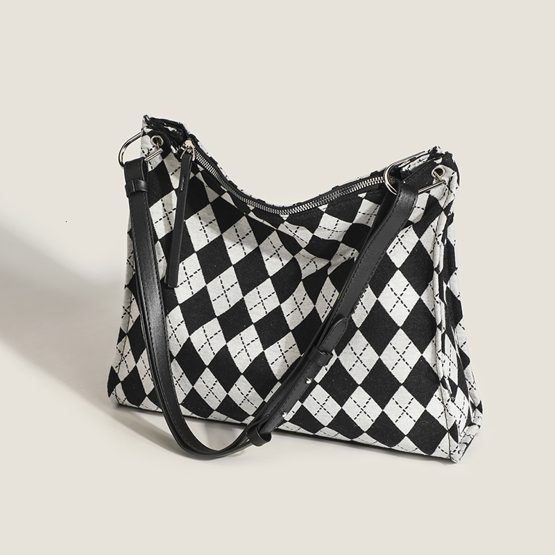 designer 2025 New Fashion Versatile Trendy Quilted Zipper Women's Commuter Large Capacity Class Shoulder Bag Student Underarm Bag