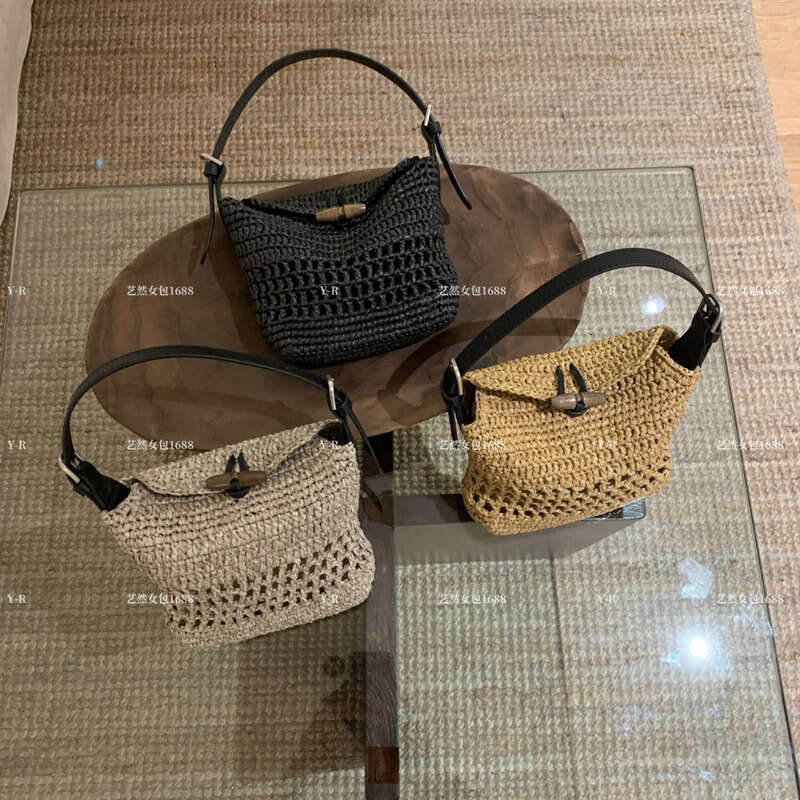 Straw Beach Tote Summer Raffia Woven For Women French Style Artistic High End Vacation Beach Handheld Crossbody Bag Trendy Crossbody Bag