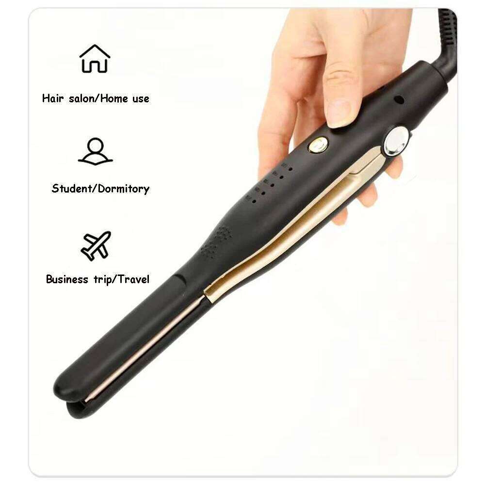 Straightener Curler 2 In 1 Small Flat Iron Ceramic Crimper Corrugation Short Fluffy Hair Styling Tool