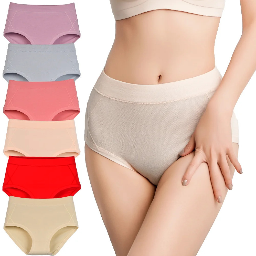 3Pcs Cotton High Waist Panties Underwear Female Large Intimate Lingerie Briefs Woman Underpants Panty Panti 2025 250526