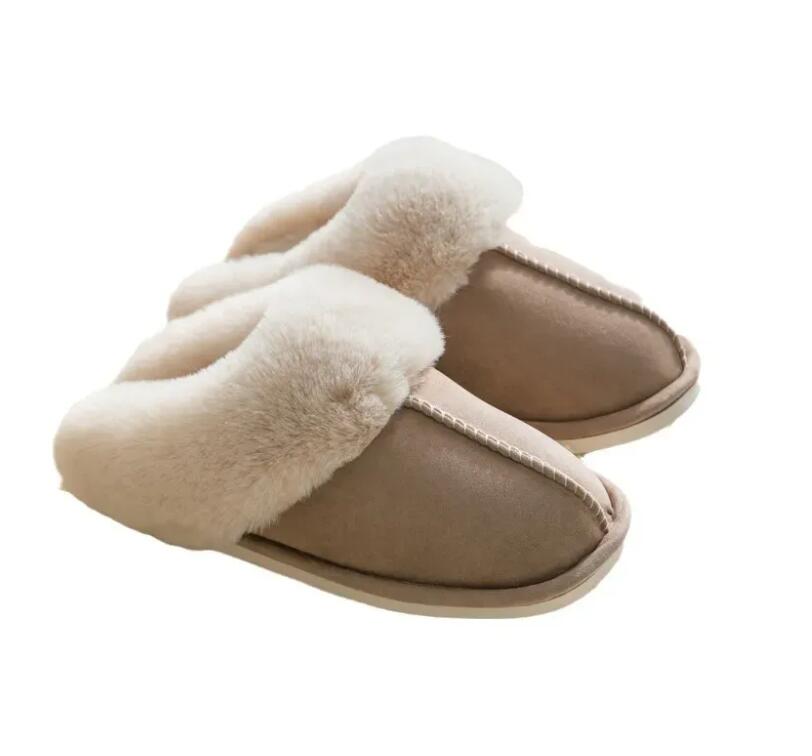 Suede cotton slippers for warm home in autumn and winter thick soled woolen slippers Z 6.1-3
