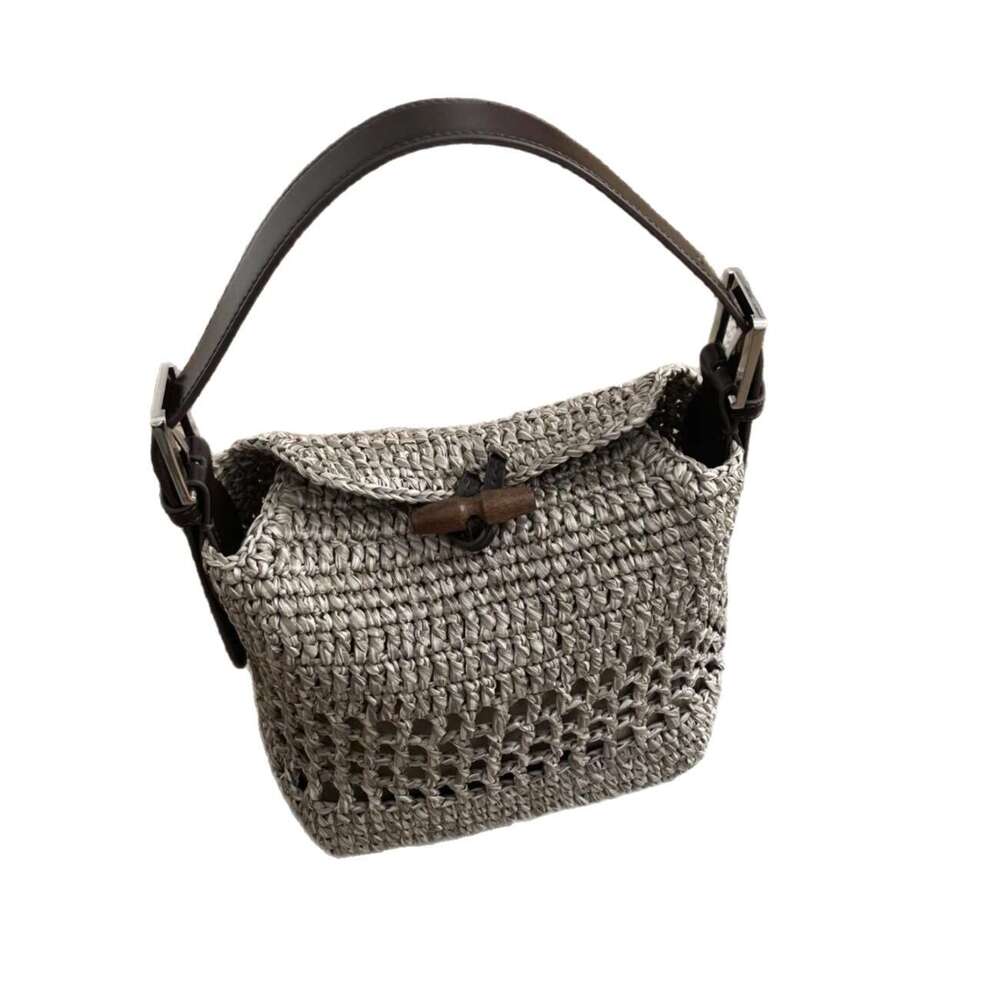 Straw Beach Tote New Handwoven Raffia PP Straw Single Shoulder Crossbody Fashion Niche Designer Women S Bag Crossbody Bag