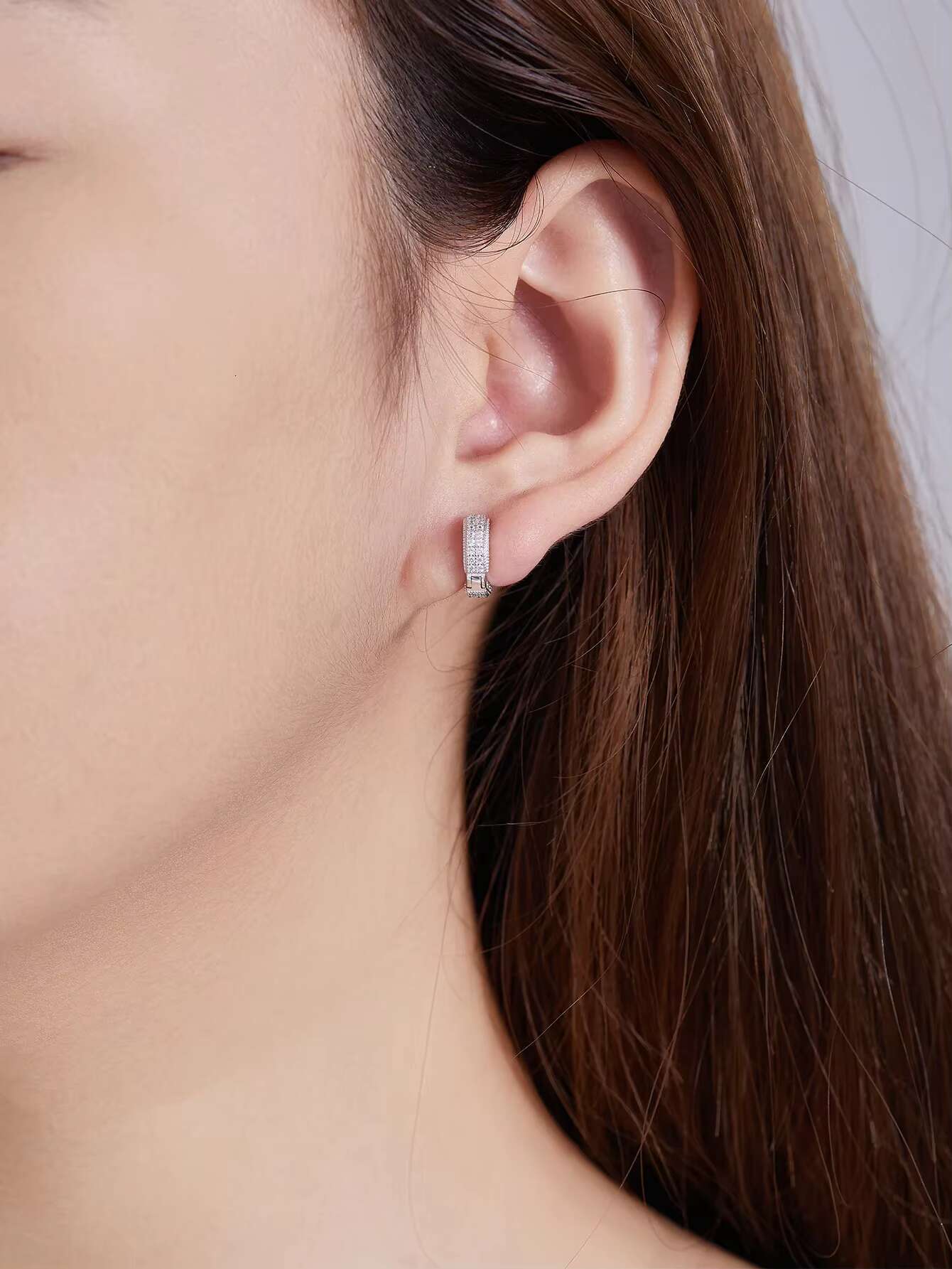 Hip Hop Sterling Silver VVS Moissanite Diamond Earrings Fashion Design Unisex Charm Jewelry Gift