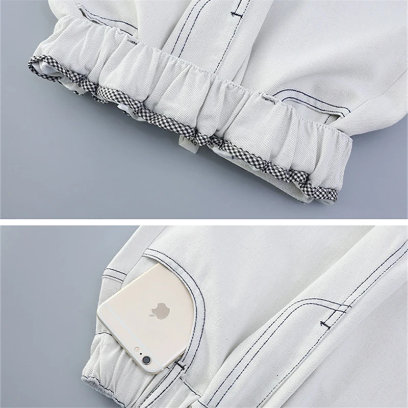 Kids Summer Thin Solid White Scimitar Jeans for Teens Girl High Fashion Streetwear Trousers Child Loose Fit Denim Pants 250527