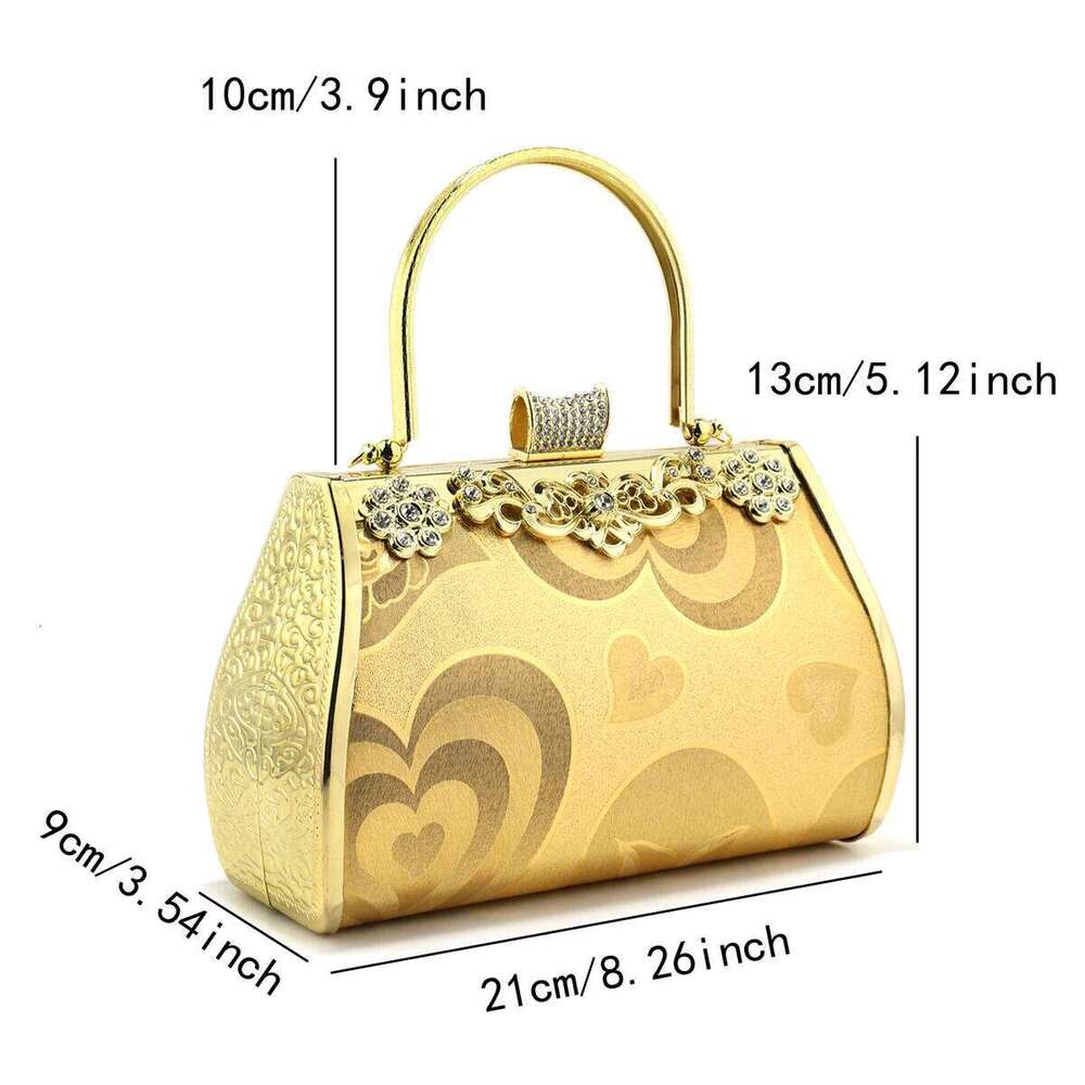 Elegant Sequined Women Evening Bags Flap Fashion Chain Shoulder Clutch Metal Golde Color Handbags