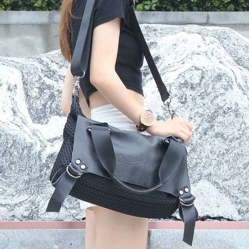 Jamhoo Large Leather Mesh Handbags Famous Brand Tote Big Ladies Shoulder Bags For Women Bolas Hobo