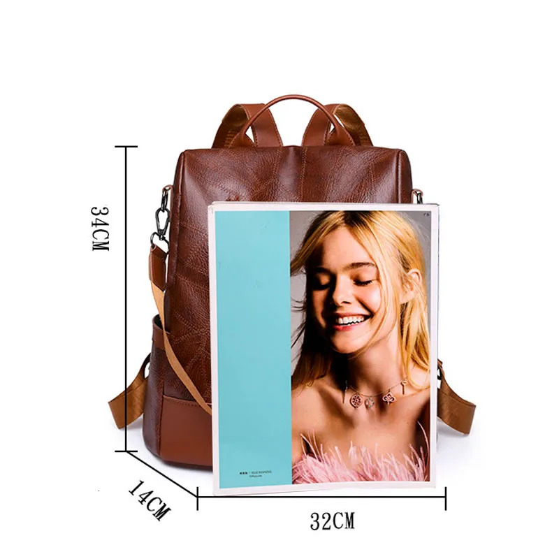 College Women Backpack er Soft Leather Vintage Packbag Female Travel Back Pack School Bags for Teenage Girls Shoulder Bag 250526