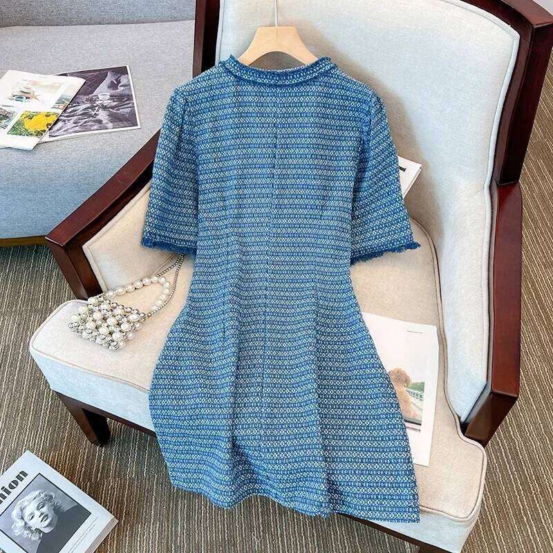 Plus Summer New plus Size Women's Loose Slimming French Style Little Fragrance Wind Denim Dress Comfortable Fit Ma... High quality, fashionable, 