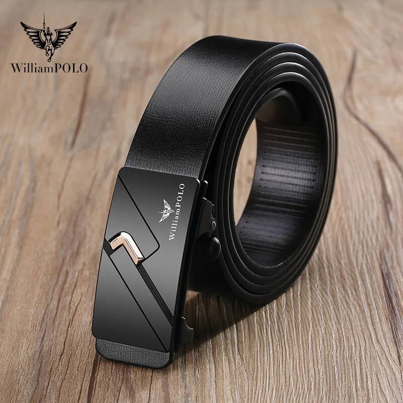 Men's casual minimalist toothless belt, automatic buckle, fashionable belt