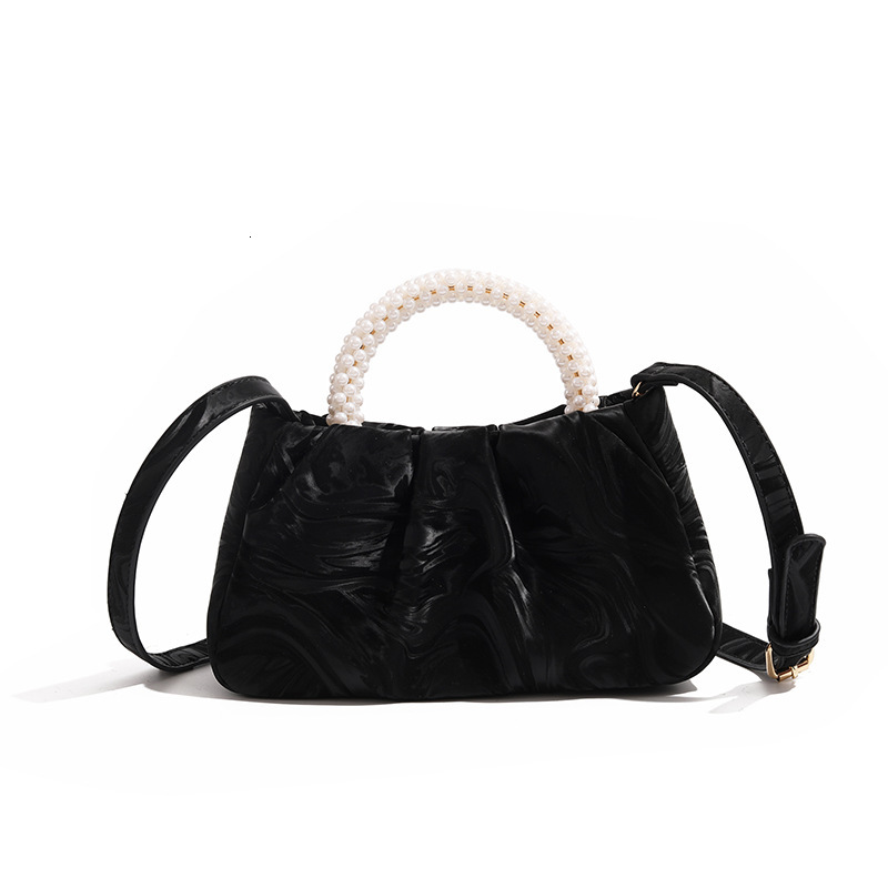 designer Women's Bag Vintage Style Small Bag Genuine High-end Pearl Chain Handbag Cloud Bag 2025 New Versatile Crossbody Bag for Women