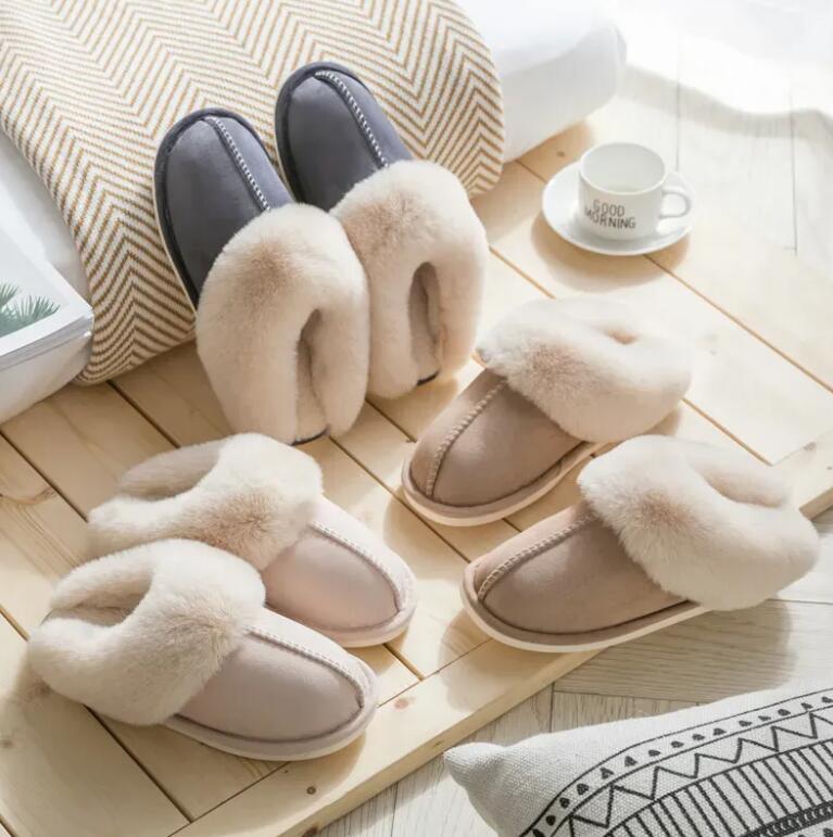 Suede cotton slippers for warm home in autumn and winter thick soled woolen slippers Z 6.1-3