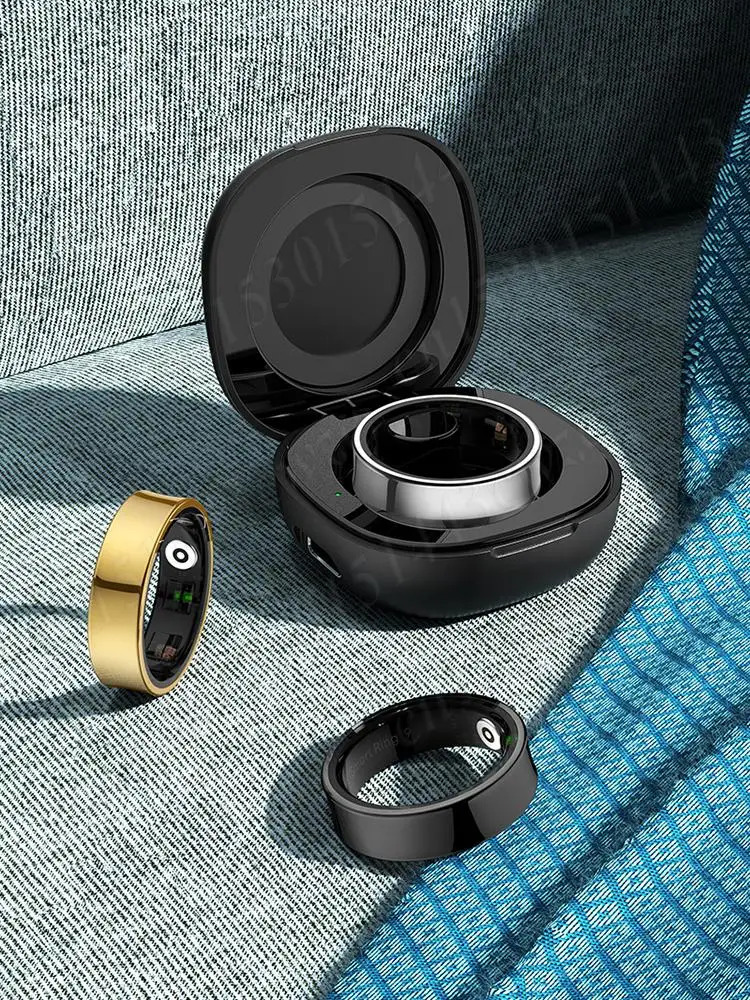 R09 Smart Ring Waterproof Men Women Body Temperature Health and Sleep Monitor w/ Charging Case for Phone 250526