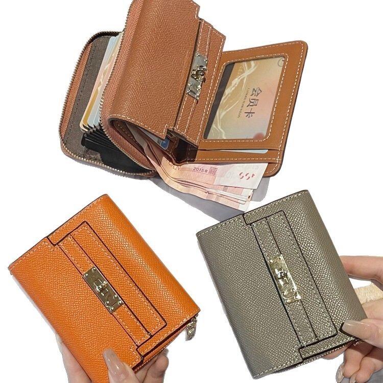 Cowhide Free Delivery Designer Simple Multifunctional Coin Purse 2025 Bag New High-end Niche Card Holder Two-in-one Short Wallet