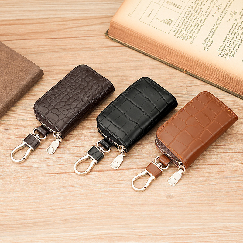 fashion European and American crocodile pattern men s fashion business fashion car key box designer lightweight and portable home men s key bag