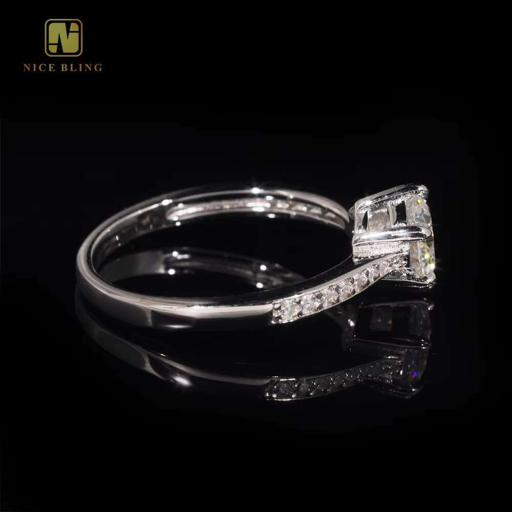 Fashion Classical Round Shaped Eternity Trendy Moissanite Wedding Ring 6 Claws Round Brilliant Cut Moissanite Engagement Ring