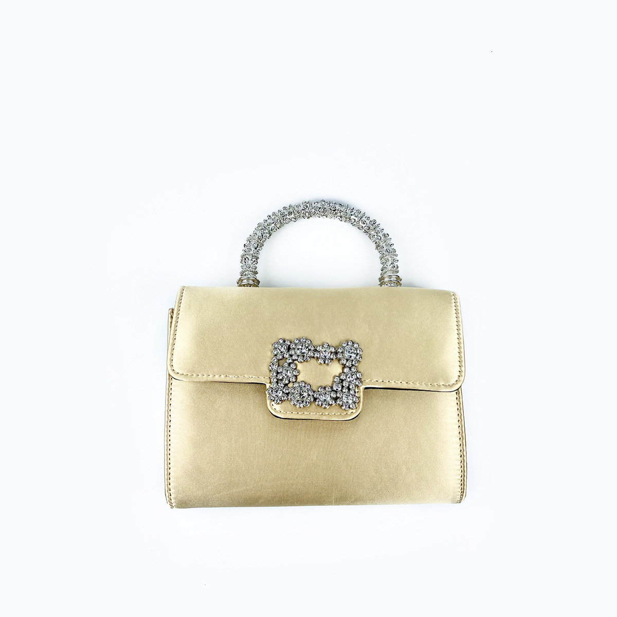 New Style New Style Handbag with Flower Clasp Silk Flap Small Bag Boutique Fashion Evening Handbag Shoulder Crossbody Chain Bag New Free Delivery Desi