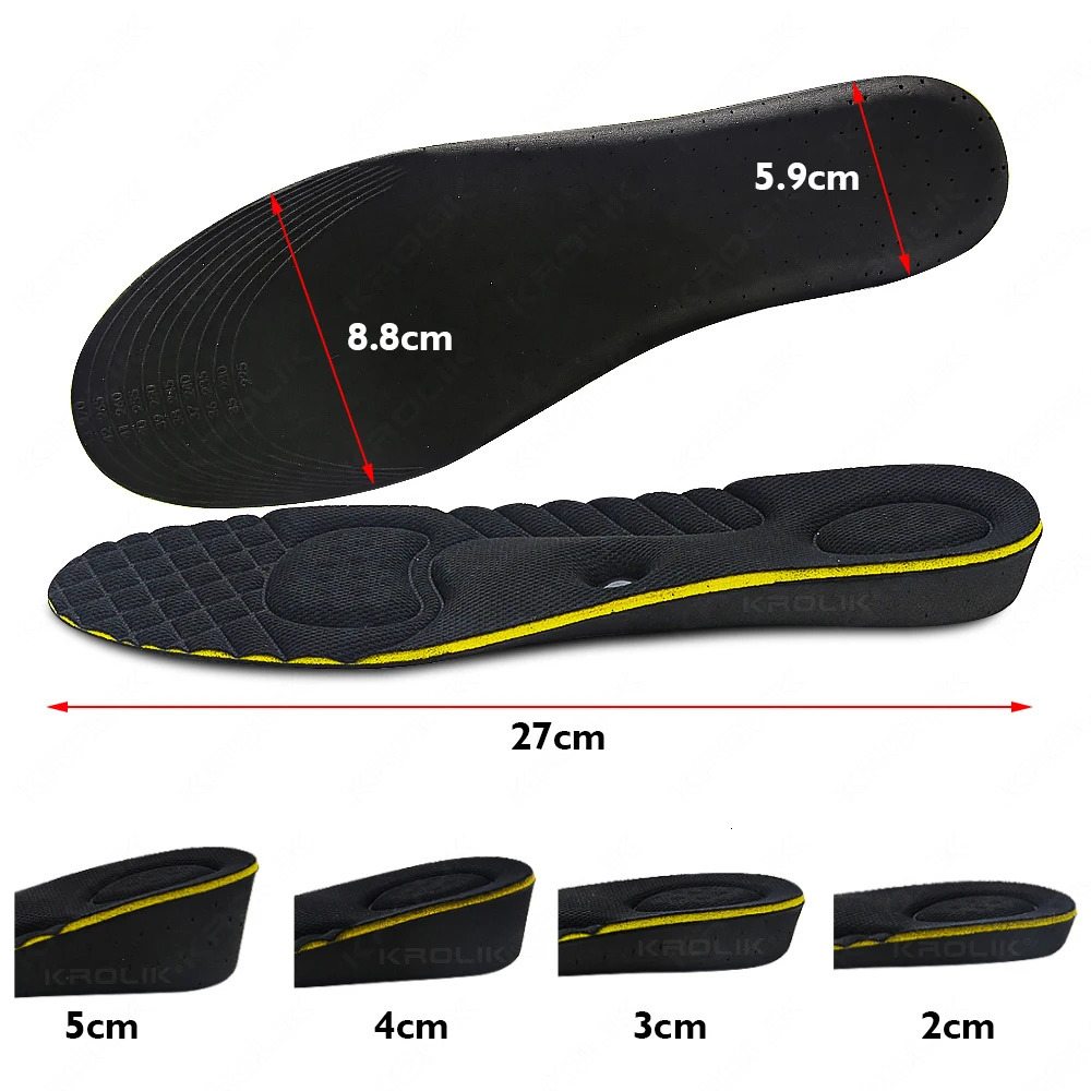 KROLIK EVA Magnet Elevator Insole Invisible Height Increase Insoles 2/3/4/5CM Insert Foot Massage Sports Warm Full Pad Unisex 250528