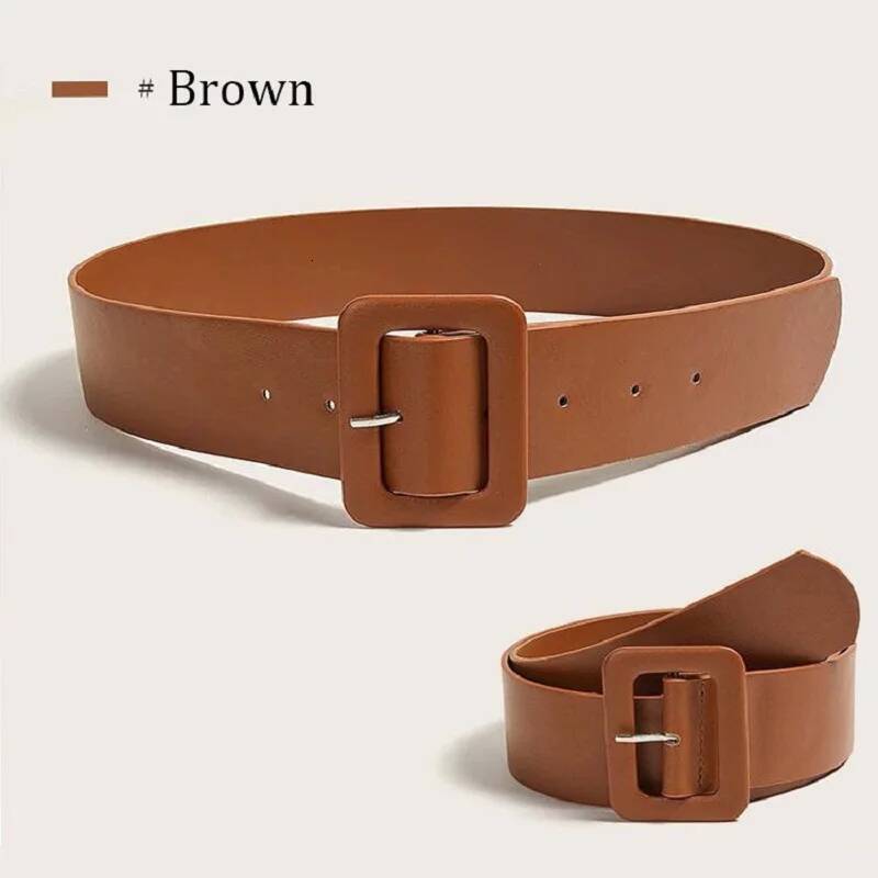 for Dress Simple Women's Wide PU Leather Fashion Designer Brand Belt Female Black PinkStrap DT167