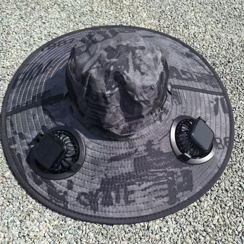 New solar charging fan cap, summer extended eave mesh breathable sun protection, couple sun protection baseball cap strap, automatic charging function