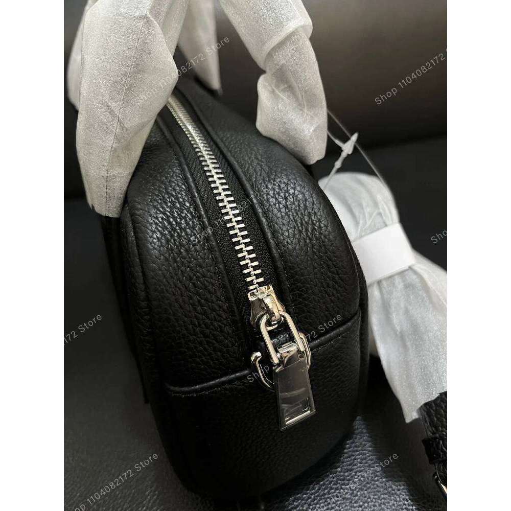 Designer Luxury 2025 New Spring Brand Black Genuine Leather Handbags Casual Sier Zipper Shoulder Bags Women Totes