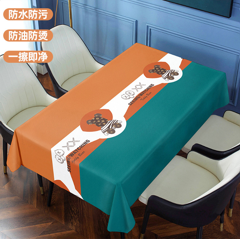 T0500 European hotel light luxury restaurant small fresh waterproof and oil-proof washable dust-proof non-slip home table cloth desk mat
