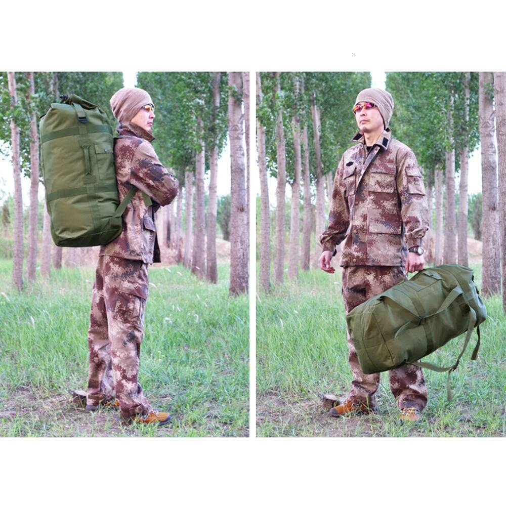 80L Tactical Camping Backpack Hiking Bag Outdoor Sports Travel Bucket Round Rucksack Men Traveling Trekking Bags