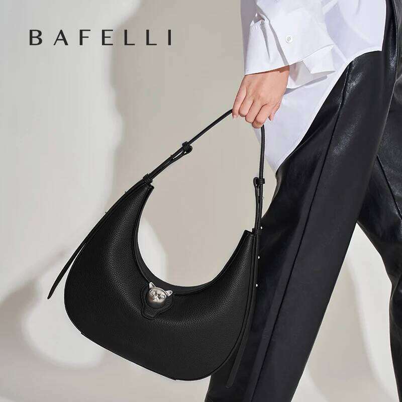 Designer Luxury BAFELLI 2025 NEW Women's HANDBAG CAT SERIES GENUINE LEATHER BRAND FASHION RETRO STYLE SHOULDER HOBOS FLAP BAGS FEMALE