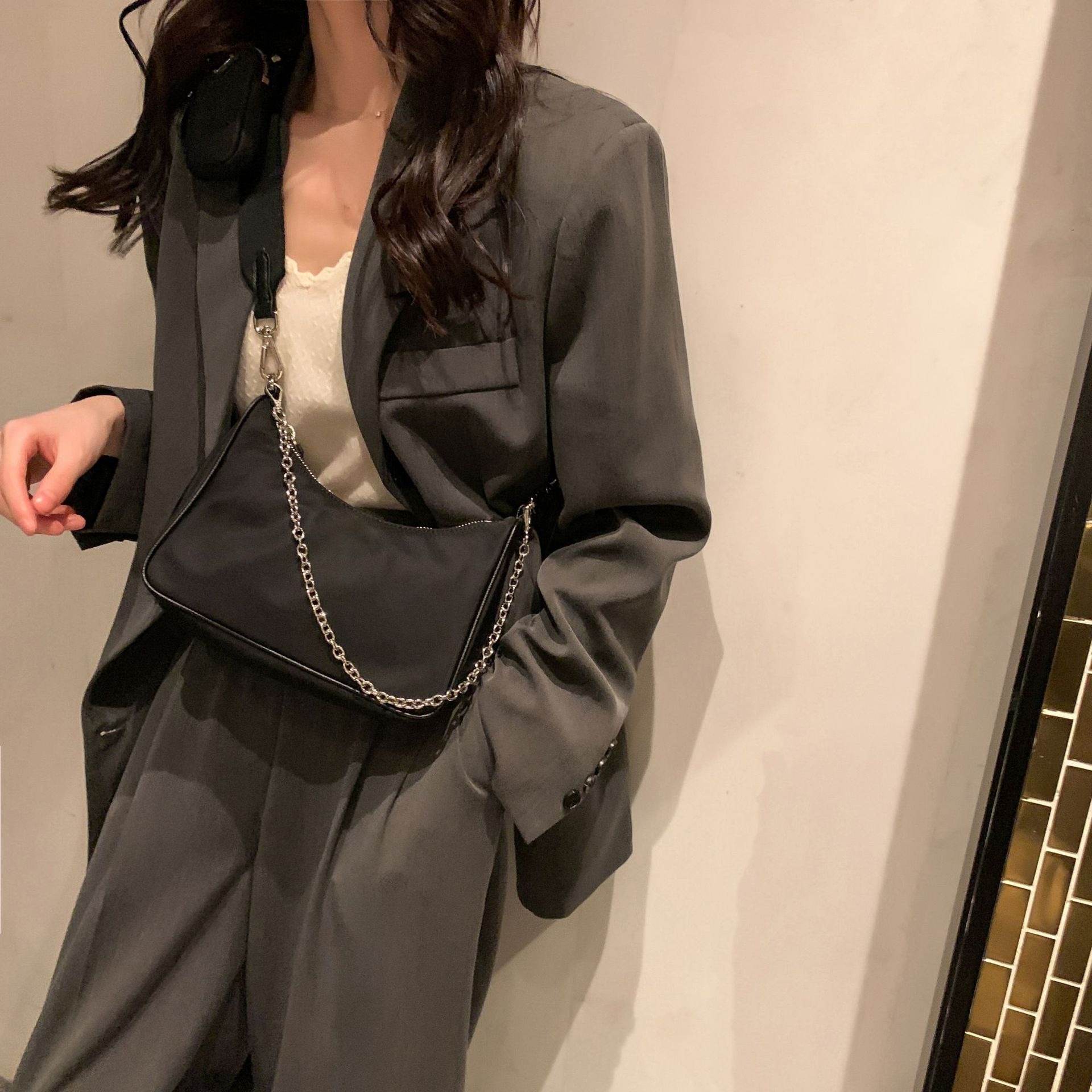 designer 3-in-1 Underarm Bag High-end Niche Bag for Women New Trend Baguette Bag Summer Chain Shoulder Crossbody Dumpling Bag