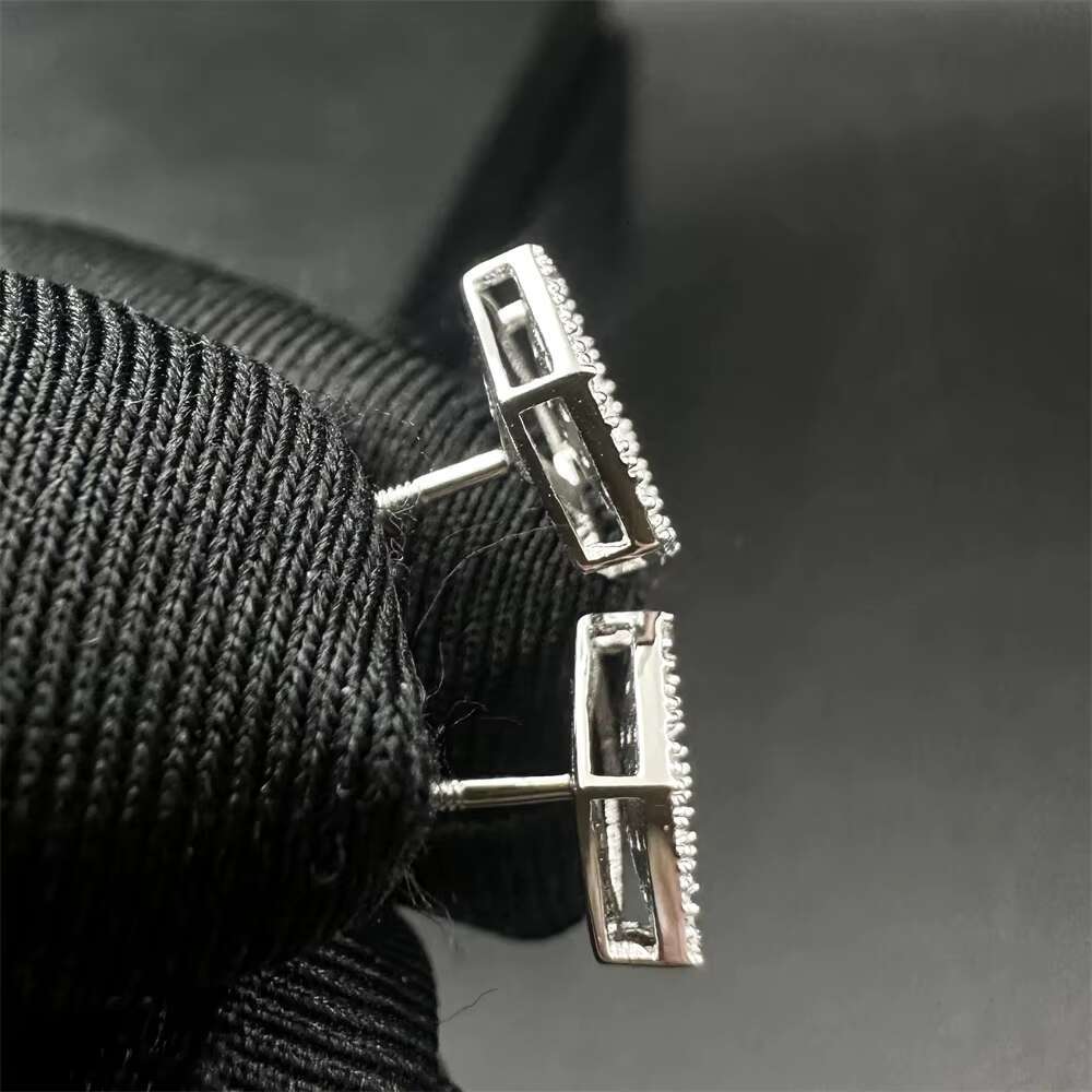 Fine Jewelry Stud Earrings 925 Sterling Silver Moissanite Iced Out Hip Hop Cluster Earrings Jewelry for Men Women