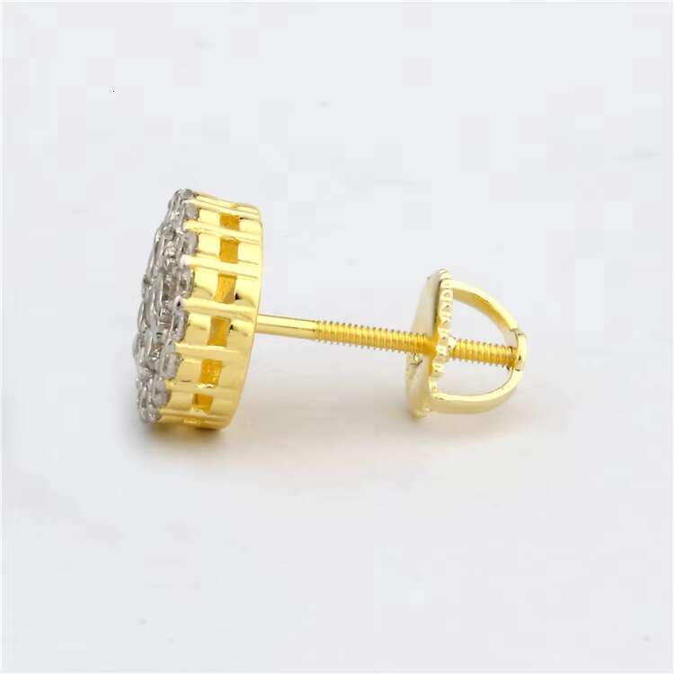 Unique Design Hip Hop Style Personalized Fashion Jewelry Trend 925 Silver D Color Moissanite Round Stud Earrings