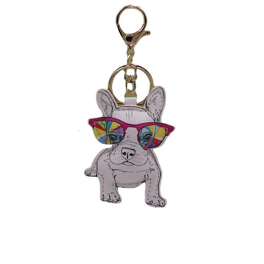 Puppy Leather Keychain Cute Cartoon Animal trend Bag Pendant Backpack trend Car Keychain Decorative Bag Designer Men s Fashion Keychain Bag